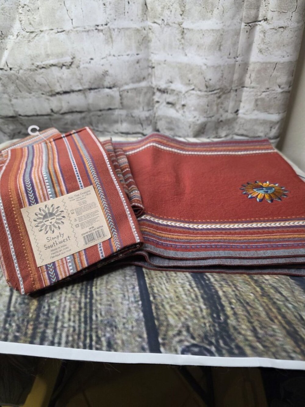 6 Placemats  6 Napkins  Red Orange Sienna Simply Southwestern Kay Dee Designs